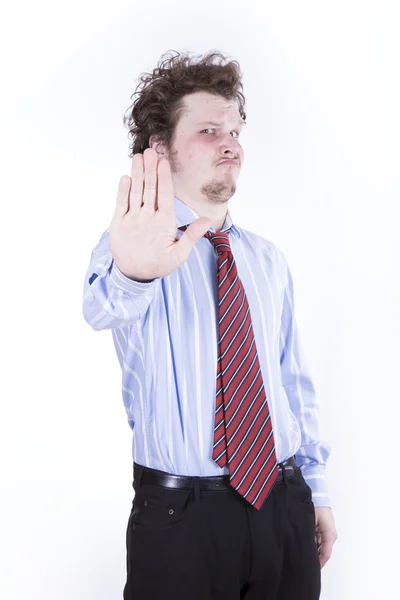 Hombre de negocios enojado sobre fondo blanco —  Fotos de Stock