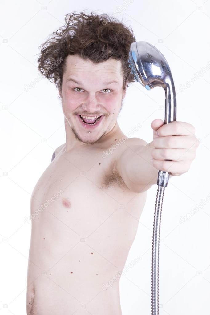 Funny man in the shower Stock Photo by ©alegbaranau 70841393