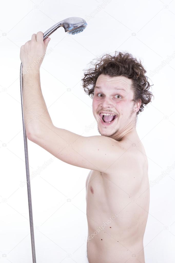 Funny man in the shower Stock Photo by ©alegbaranau 70841567