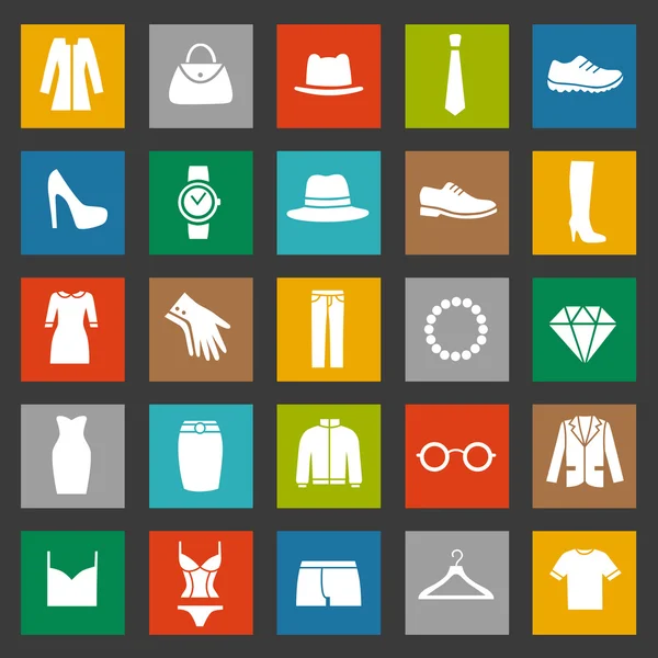 Set of Clothes Icons — Stock Vector