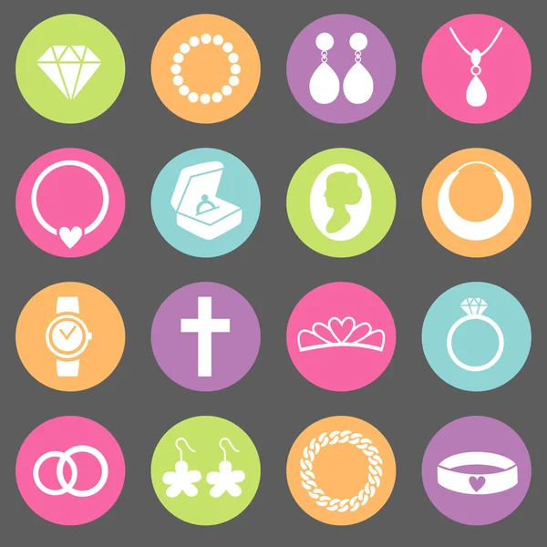 Conjunto de iconos de joyería — Vector de stock