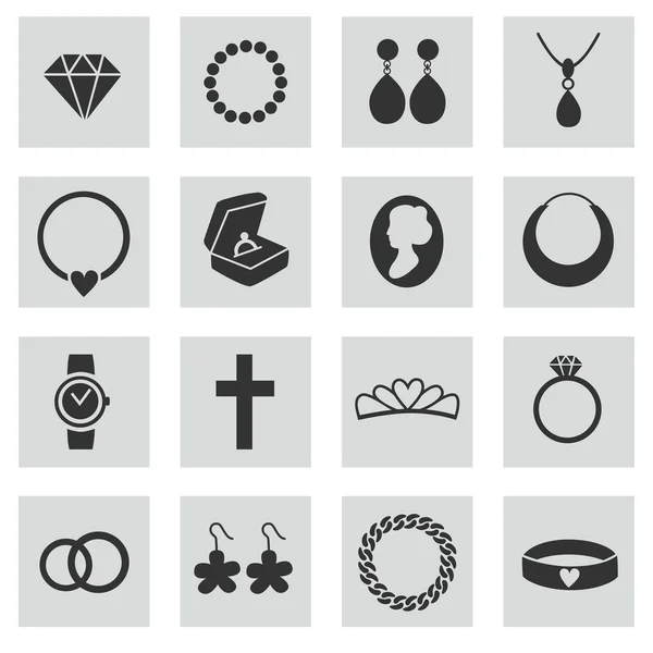 Conjunto de iconos de joyería — Vector de stock