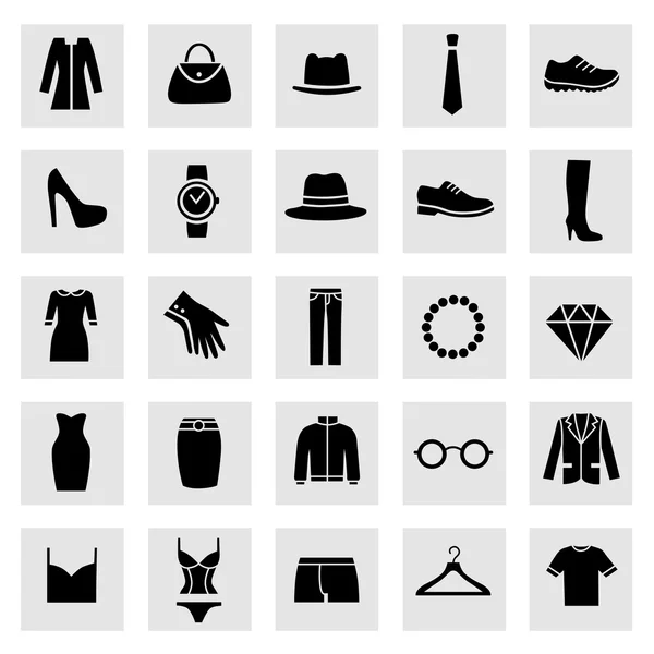 Reihe von Kleidungssymbolen. — Stockvektor