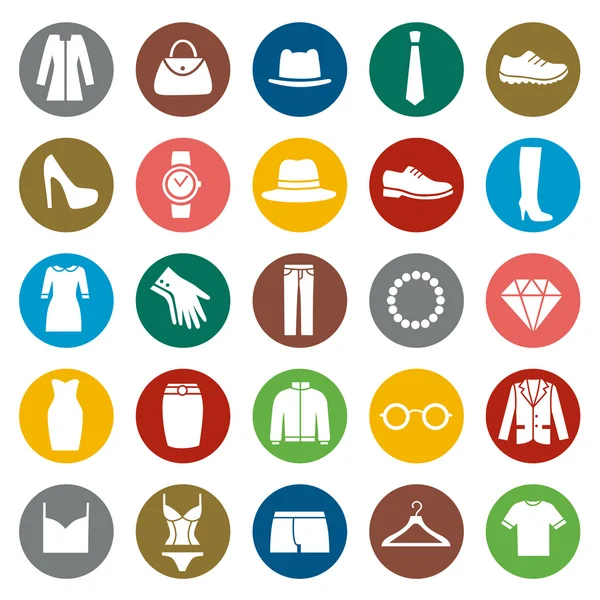 Set di icone di abbigliamento — Vettoriale Stock