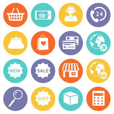 ve e-ticaret alışveriş simgeleri