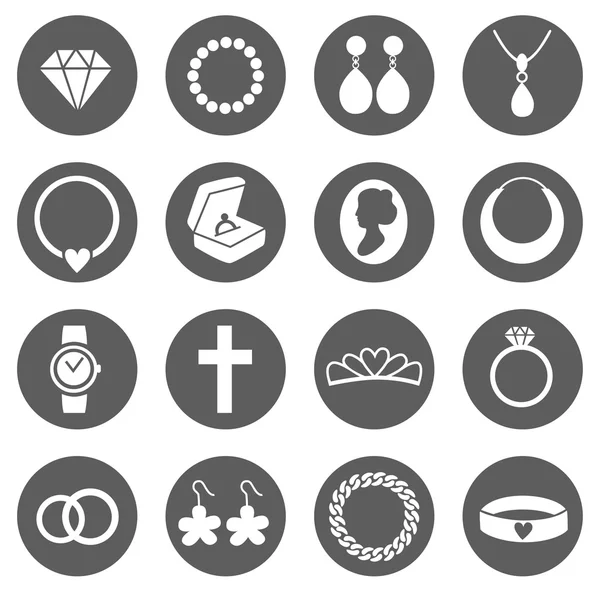 Set van sieraden pictogrammen — Stockvector