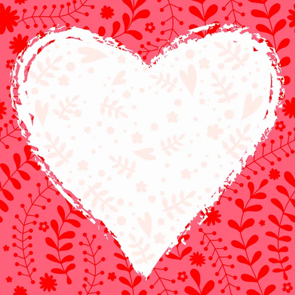 Carte postale peinte coeur — Image vectorielle