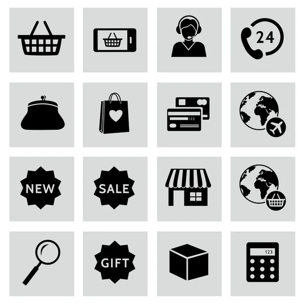 Shopping and e-commerce icons — Stock Vector