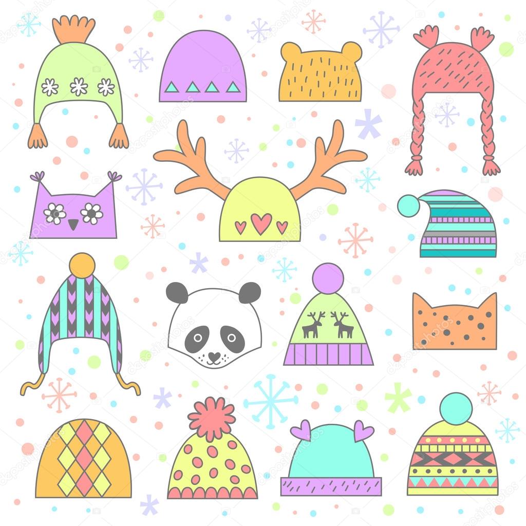 Children's winter hats set