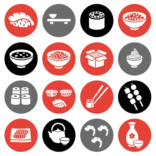 Comida japonesa colección de sushi — Vector de stock