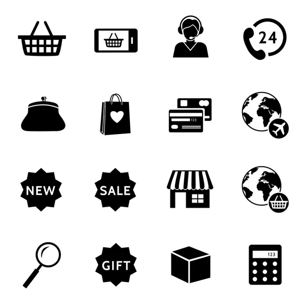 Iconos de compras y comercio electrónico — Vector de stock