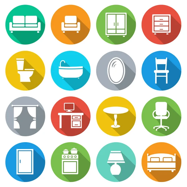 Conjunto de iconos de muebles — Vector de stock