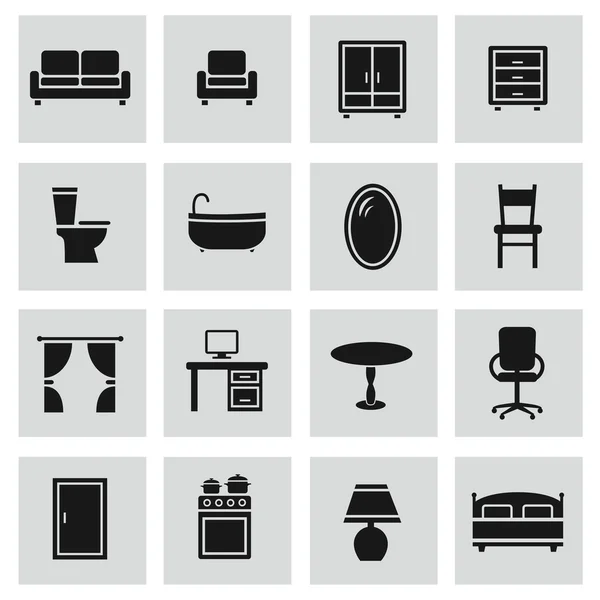 Conjunto de iconos de muebles. — Vector de stock