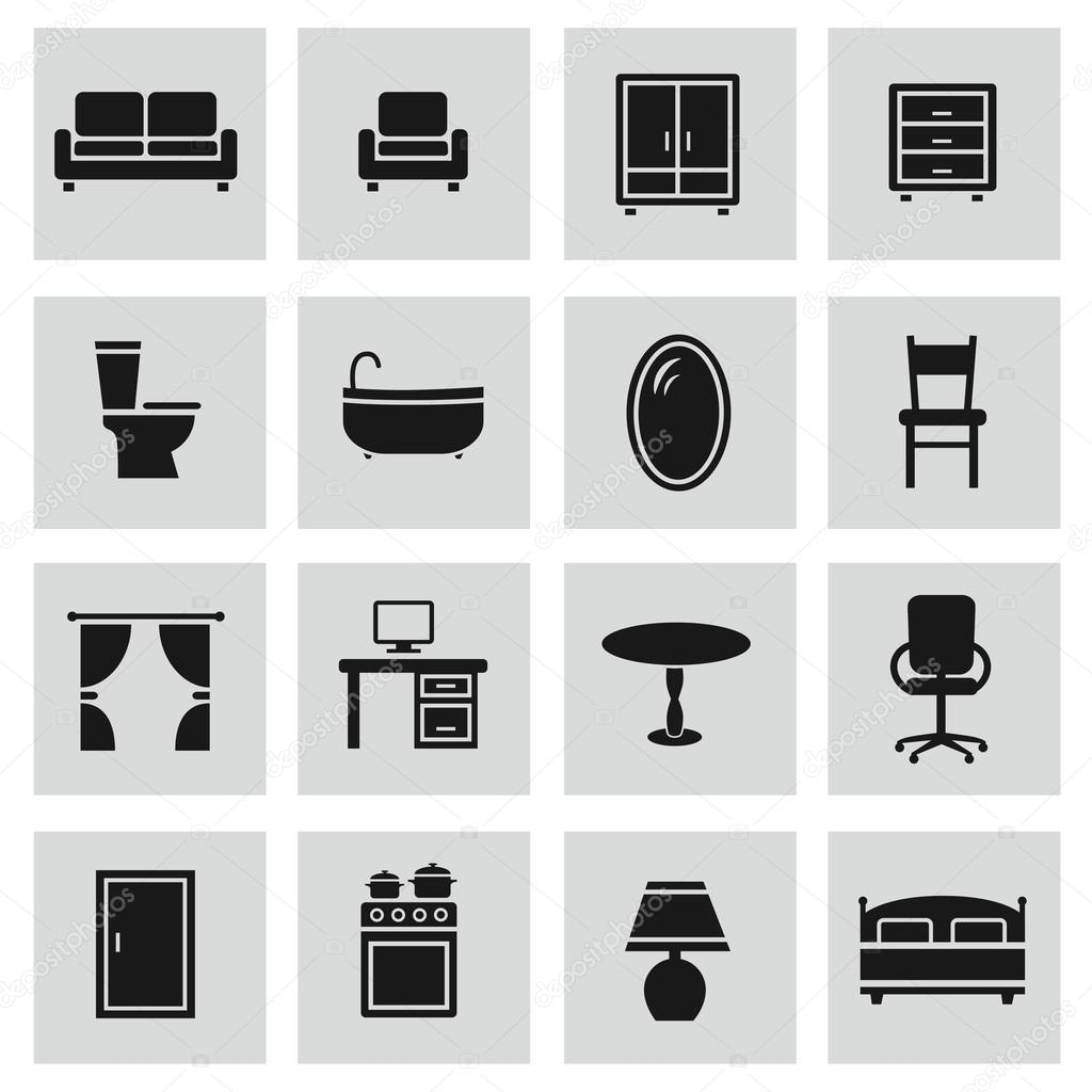 Furniture icons set.
