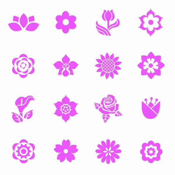 Flor icono conjunto — Vector de stock