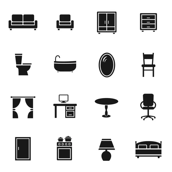 Conjunto de iconos de muebles — Vector de stock