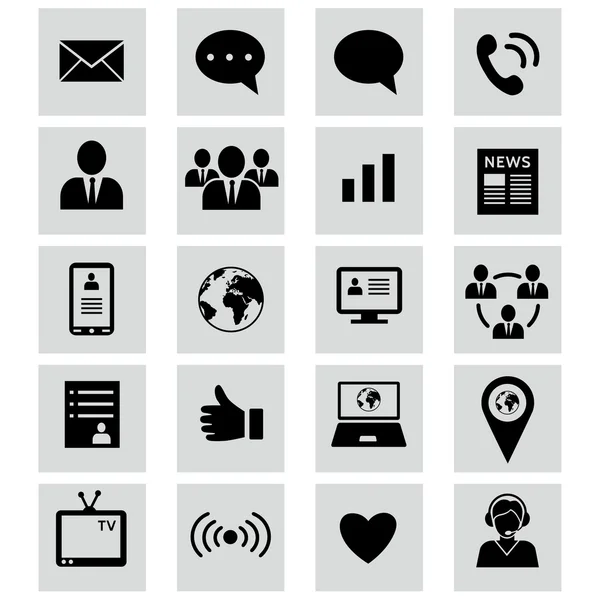 Iconos de medios y comunicación — Vector de stock