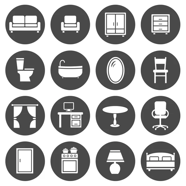 Conjunto de iconos de muebles. — Vector de stock