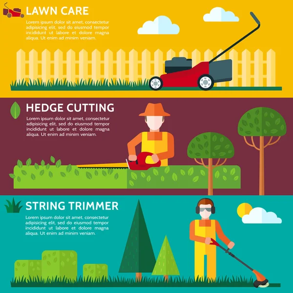 Gardener cutting a hedge Royalty Free Stock Vectors