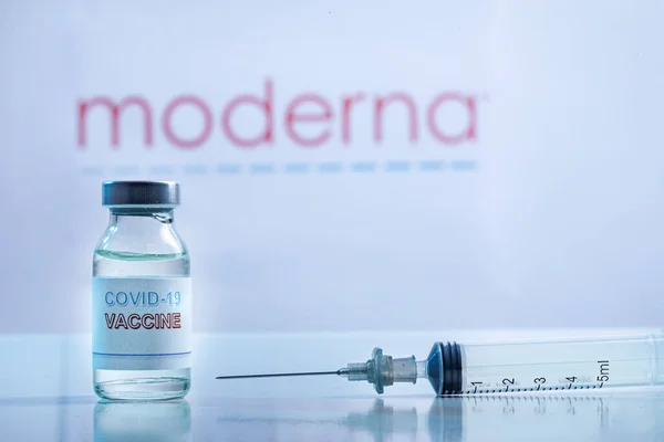 Impfung Impfstoff Und Covid Impfung Coronavirus Konzept Medizinisches Fläschchen Auf — Stockfoto