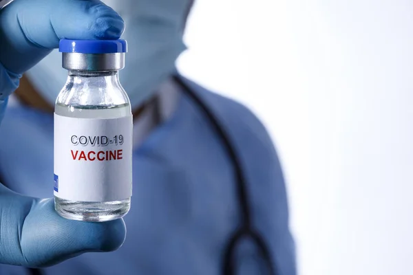 Coronavirus Covid Impfstoff Arzthänden — Stockfoto