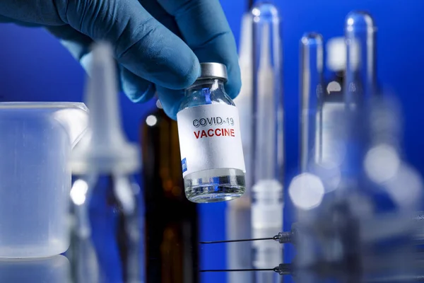 Impfstoff Spritze Coronavirus Covid Impfstoff Spritze Und Nadel — Stockfoto