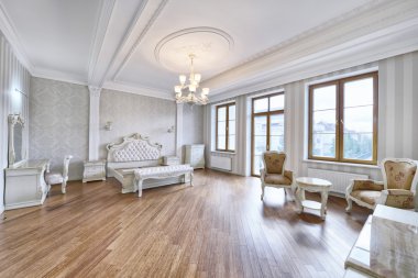 iç tasarım güzel yatak odasında lüks ev