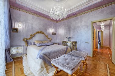 iç tasarım güzel yatak odasında lüks ev