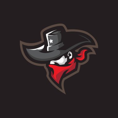 Sheriff mascot logo design vector with modern illustration concept style for badge, emblem and tshirt printing. Head sheriff illustration. clipart