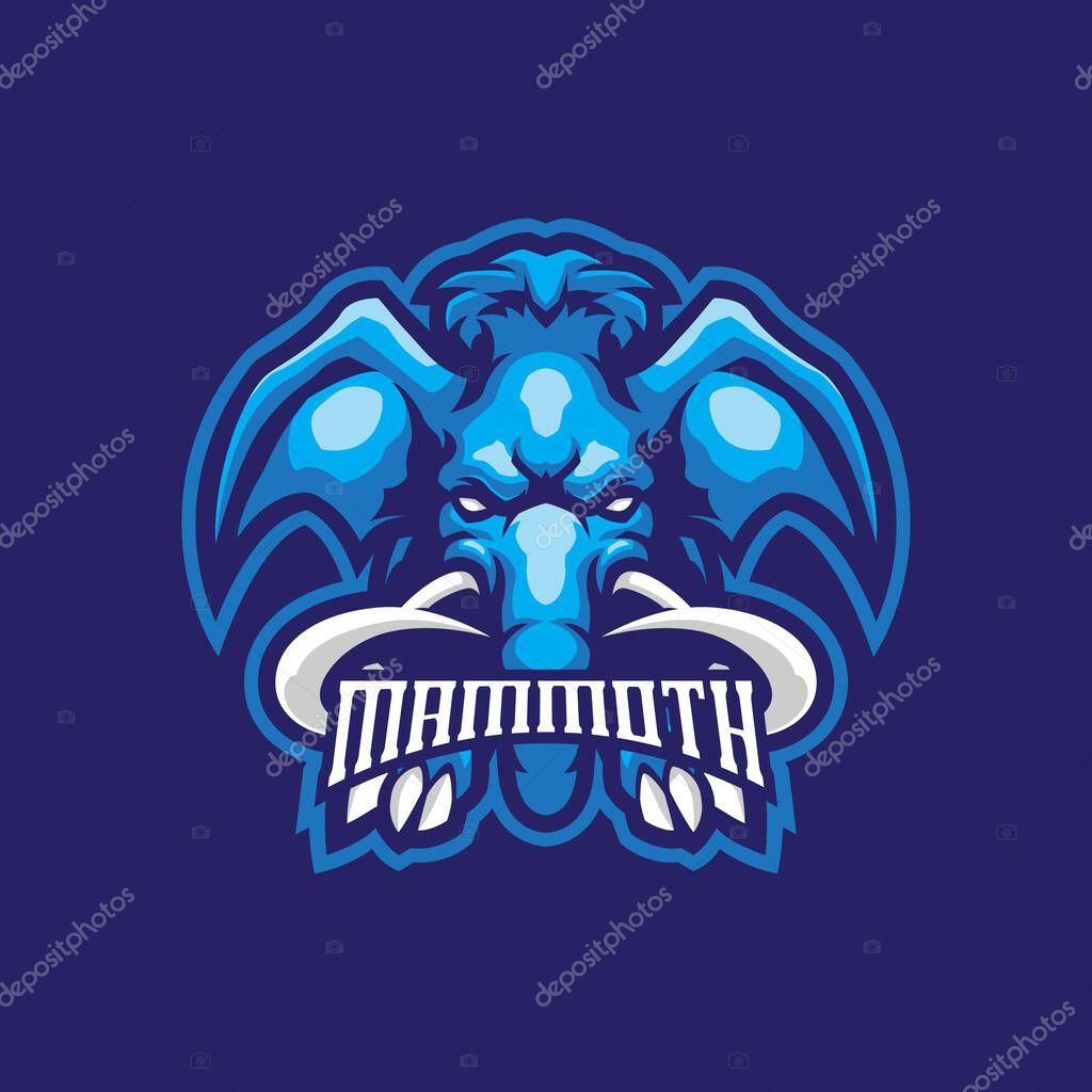 Mammoth mascot logo design vector with modern illustration concept style for badge, emblem and t shirt printing. Angry mammoth illustration for sport and esport team.