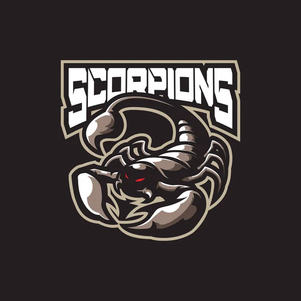 Vetor Design Logotipo Mascote Scorpion Com Estilo Conceito Ilustração Moderna —  Vetores de Stock