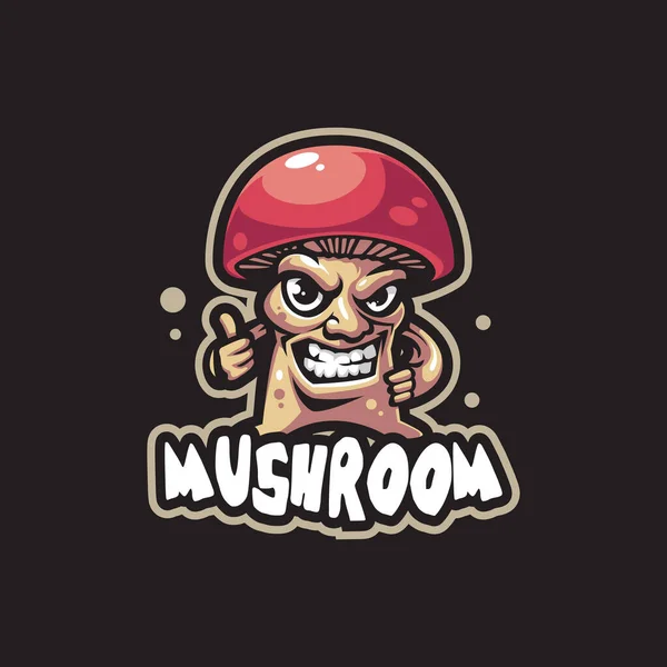 Mushroom Mascot Logo Design Vector Modern Illustration Concept Style Badge — Stock Vector