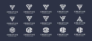 Kişisel marka, şirket, şirket için monogram harf logosu tasarımını ayarla. 