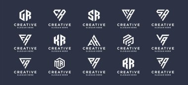 İsim baş harfleri için yaratıcı harf logosu, kişisel baş harfler, şirketin baş harfleri..