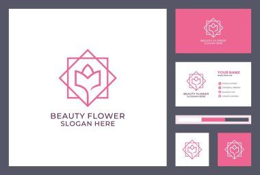 Botanik, hademade, taç yaprağı, çiçek dükkanı için minimalist çiçek logosu tasarımı.