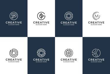 harf logosu koleksiyonu doğrusal biçimdedir.