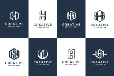 H harfi logo koleksiyonu. harfler ilham veriyor..