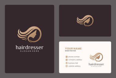Zarif kuaför logosu tasarımı. Logo güzellik salonu, kaplıca, cilt bakımı, kozmetik dükkanı için kullanılabilir..