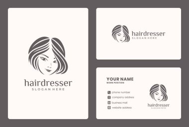 Minimalist saçlı güzellik logosu. Logo güzellik salonu ve cilt bakımı için kullanılabilir..