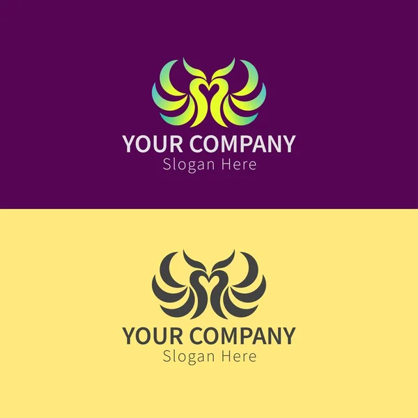 Design Logotipo Águia Amarelo Azul Moderno Conceito Logotipo Para Companhias — Vetor de Stock