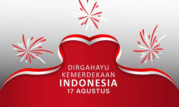 Αυγούστου Ινδονησία Ευτυχισμένη Ημέρα Ανεξαρτησίας Ευχετήρια Κάρτα Γράμματα Του Dirgahayu — Διανυσματικό Αρχείο