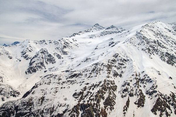 Panorama of a beautiful mountain landscape in the Elbrus region of Kabardino-Balkaria