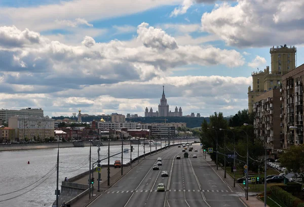 Vista Panorâmica Universidade Estatal Moscou Rio Moscou — Fotografia de Stock