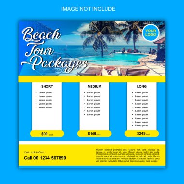 Paket Plaj Turu için Instagram Şablonları