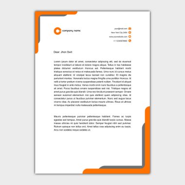 Letterhead İş Tasarımı İçin Turuncu Şablon