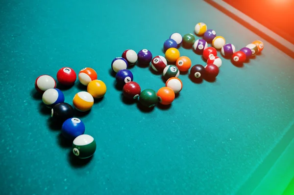 The word pool from billiard balls — Stock Photo, Image