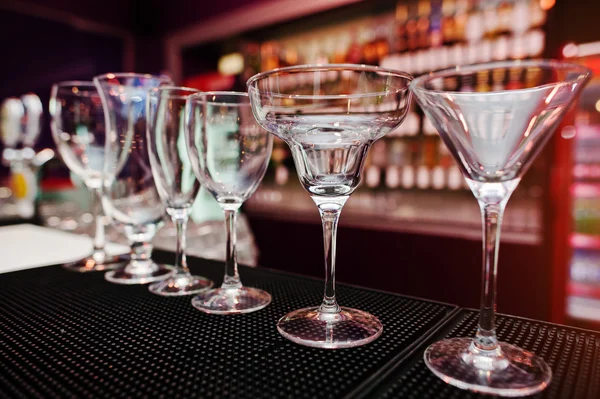 Set of collection cup glasses for bar drinks Stock Photo