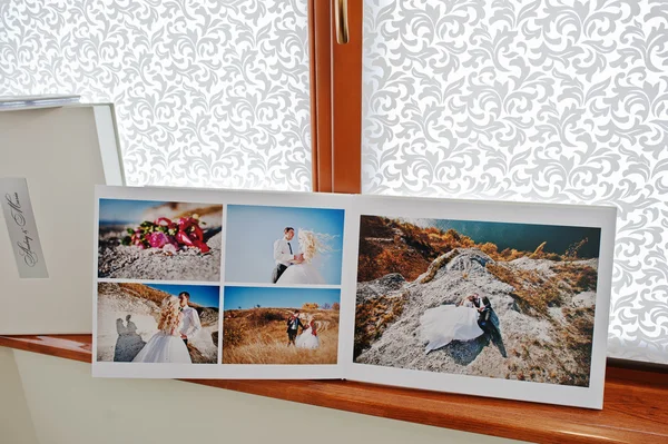 Sidor med foto av bröllop bok och album — Stockfoto