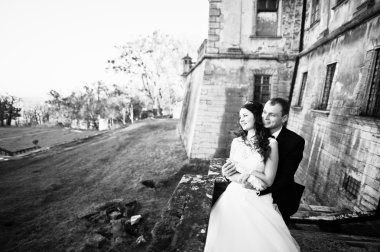 Büyüleyici ve şık Düğün çifti aşk arka plan eski v