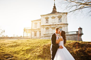 Büyüleyici ve şık Düğün çifti aşk arka plan eski v